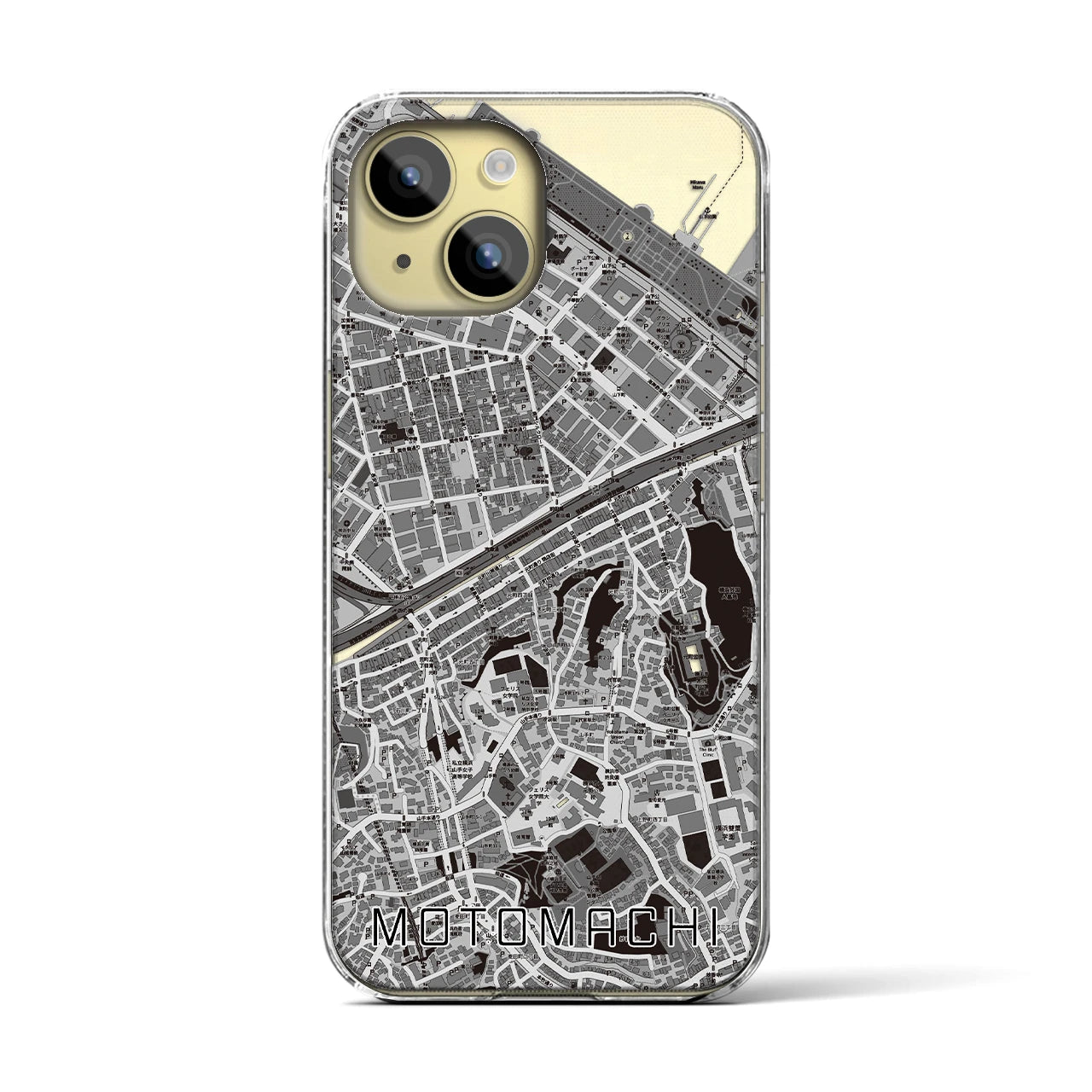 【元町(神奈川県)】地図柄iPhoneケース(クリアタイプ)