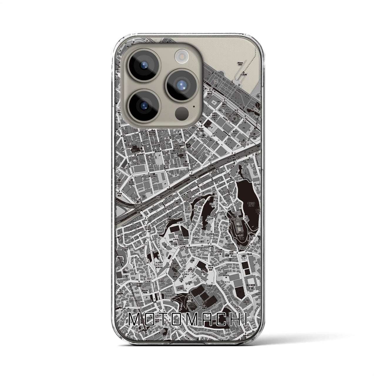 【元町(神奈川県)】地図柄iPhoneケース(クリアタイプ)