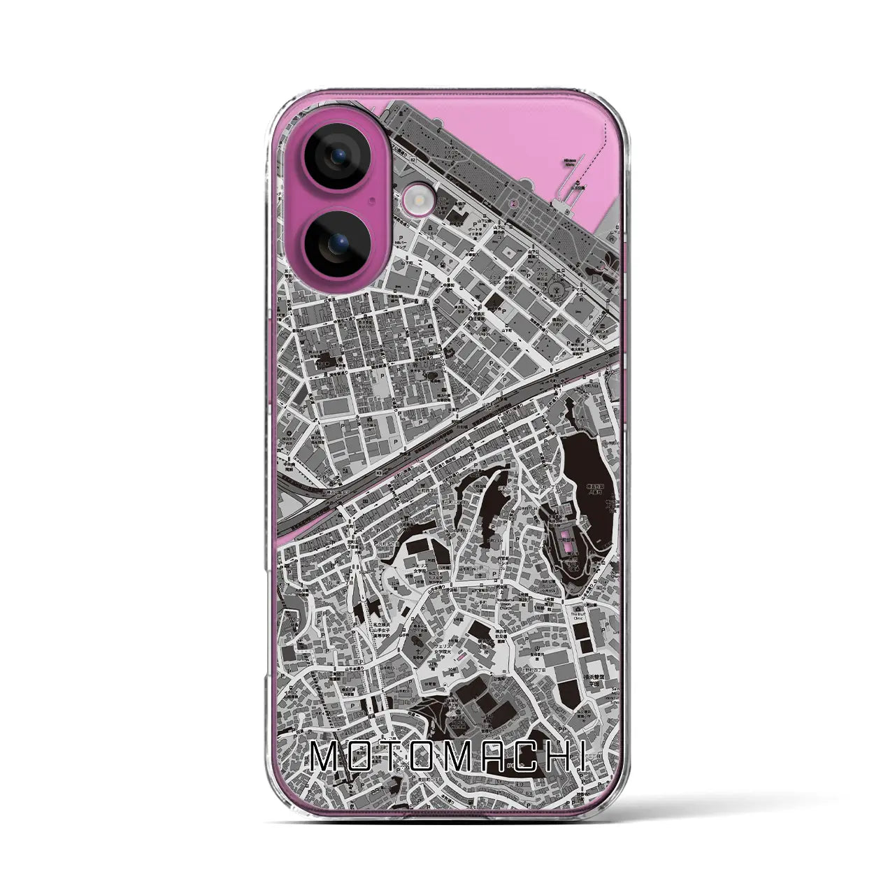 【元町(神奈川県)】地図柄iPhoneケース(クリアタイプ)