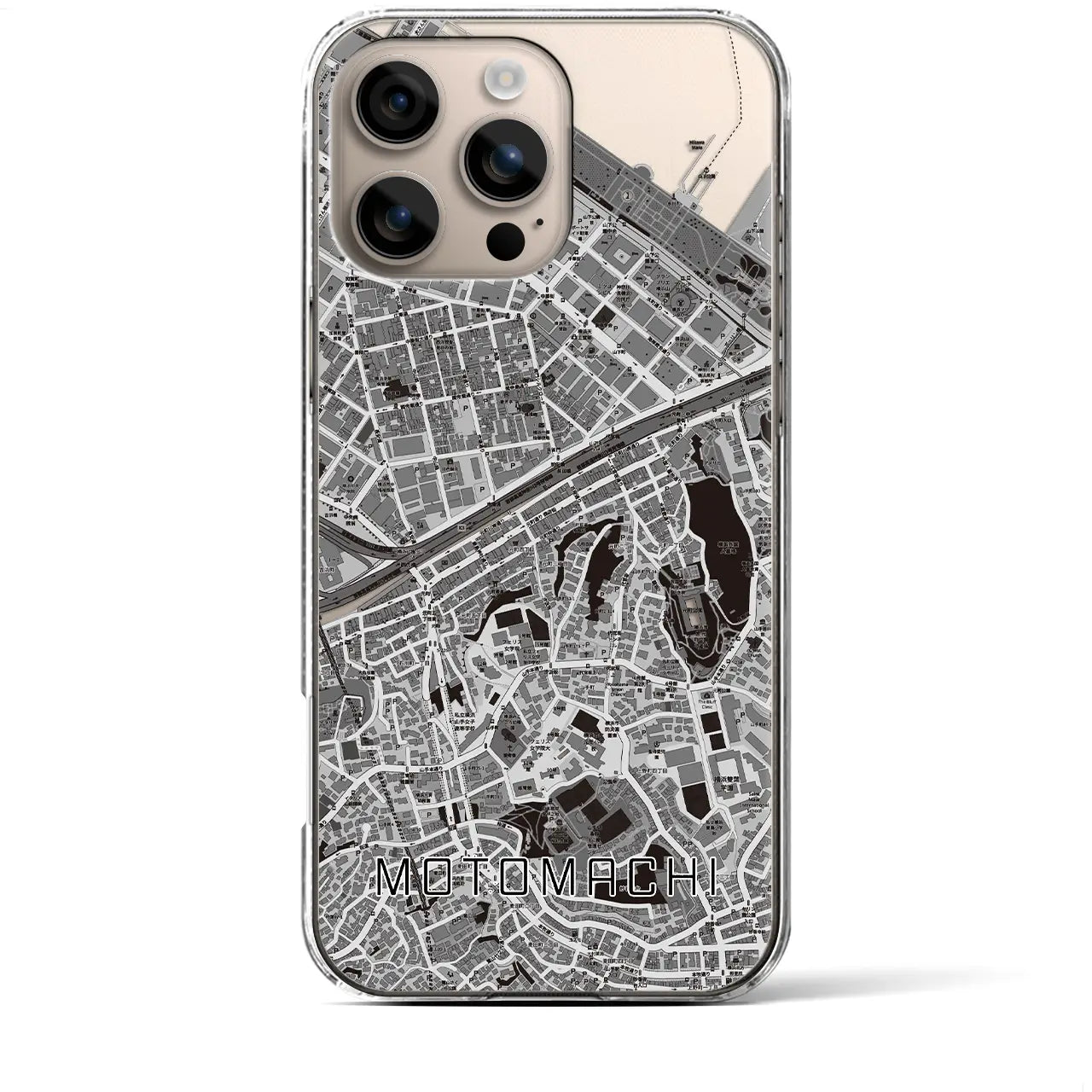 【元町(神奈川県)】地図柄iPhoneケース(クリアタイプ)