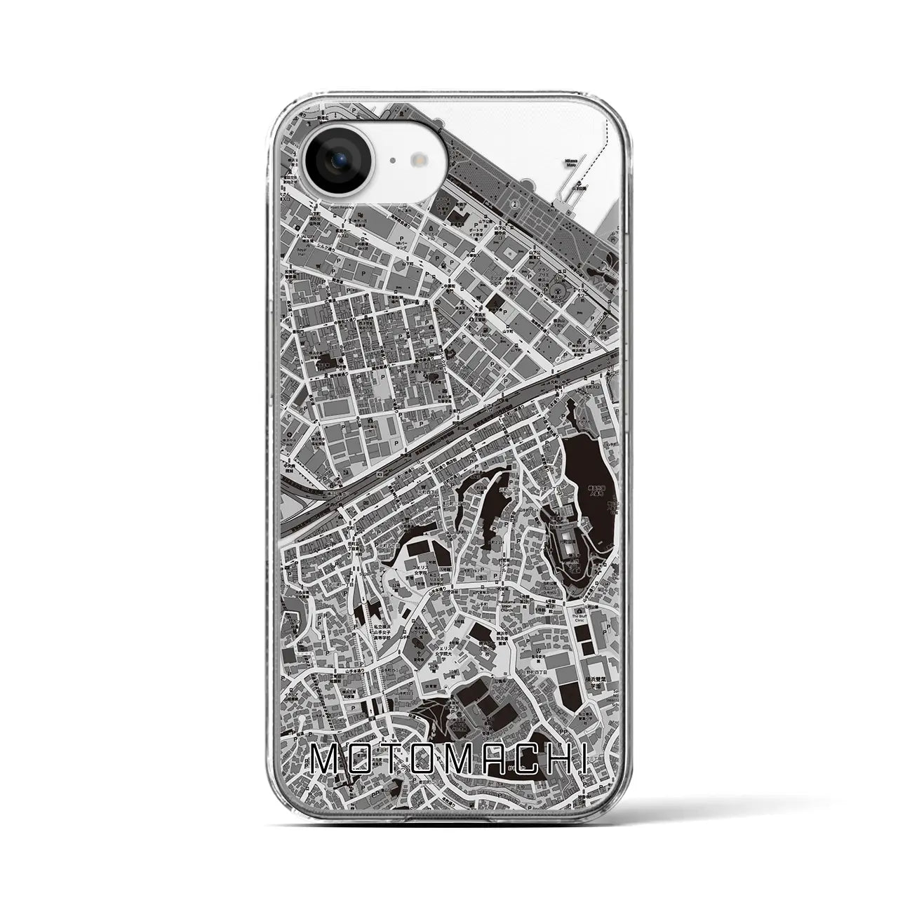 【元町(神奈川県)】地図柄iPhoneケース(クリアタイプ)