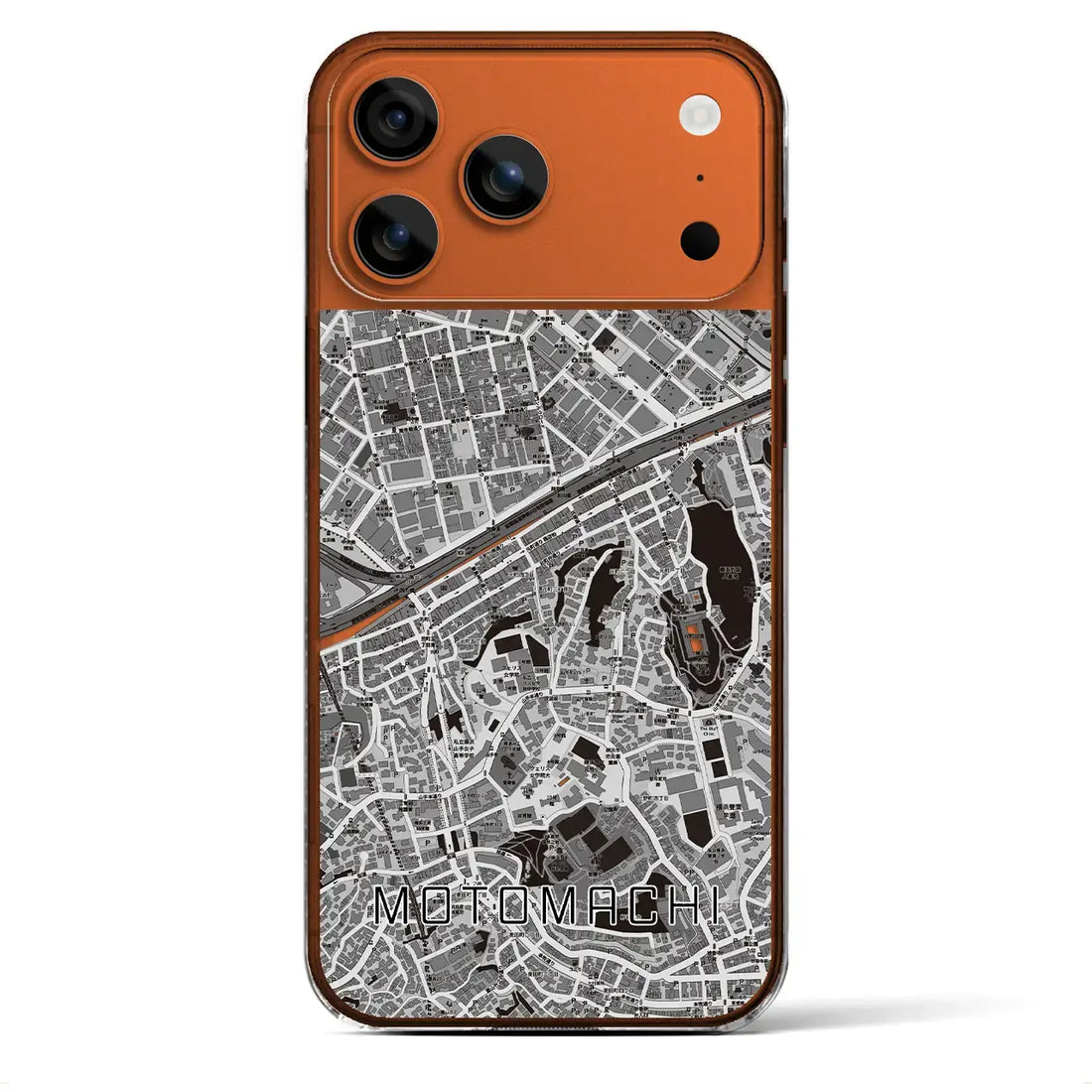 【元町(神奈川県)】地図柄iPhoneケース(クリアタイプ)