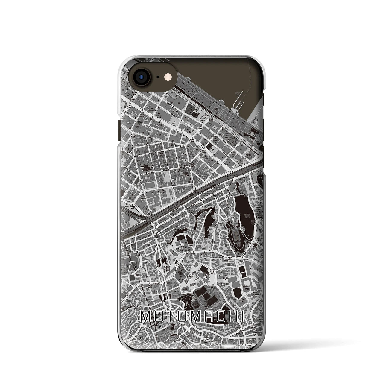 【元町(神奈川県)】地図柄iPhoneケース(クリアタイプ)