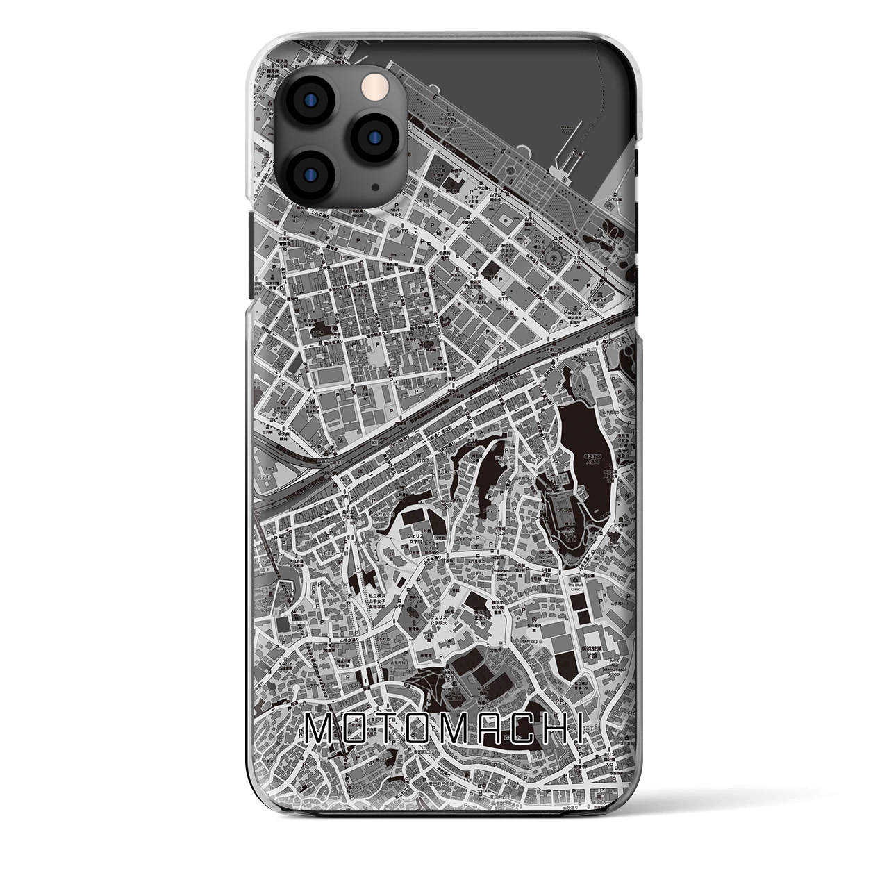 【元町(神奈川県)】地図柄iPhoneケース(クリアタイプ)