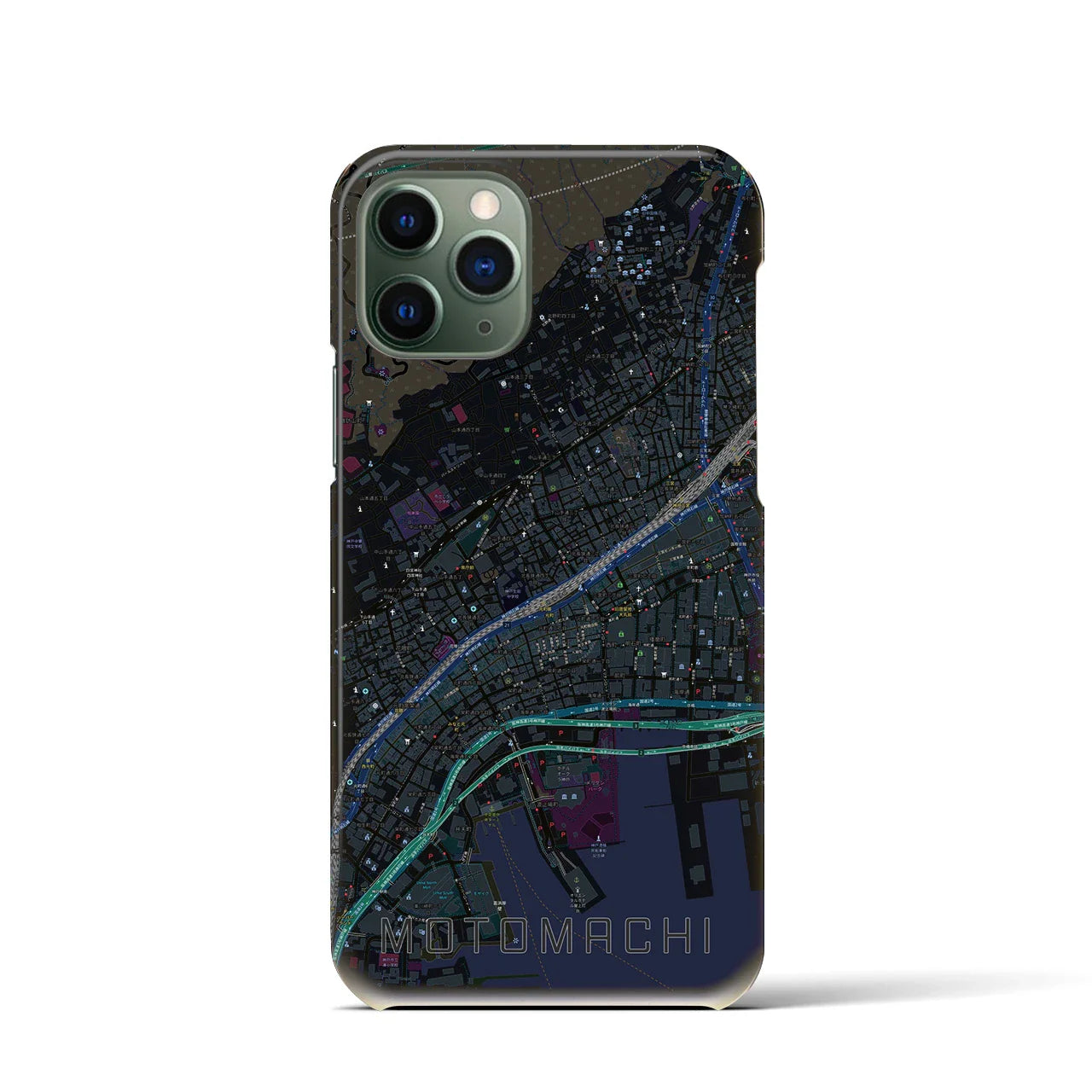 【元町(兵庫県)】地図柄iPhoneケース(バックカバータイプ)