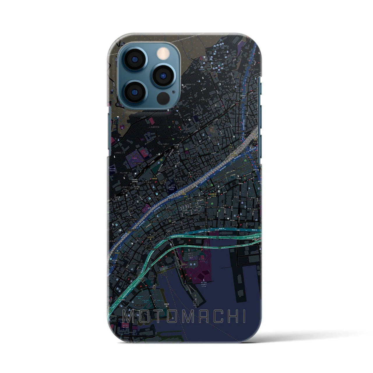 【元町(兵庫県)】地図柄iPhoneケース(バックカバータイプ)