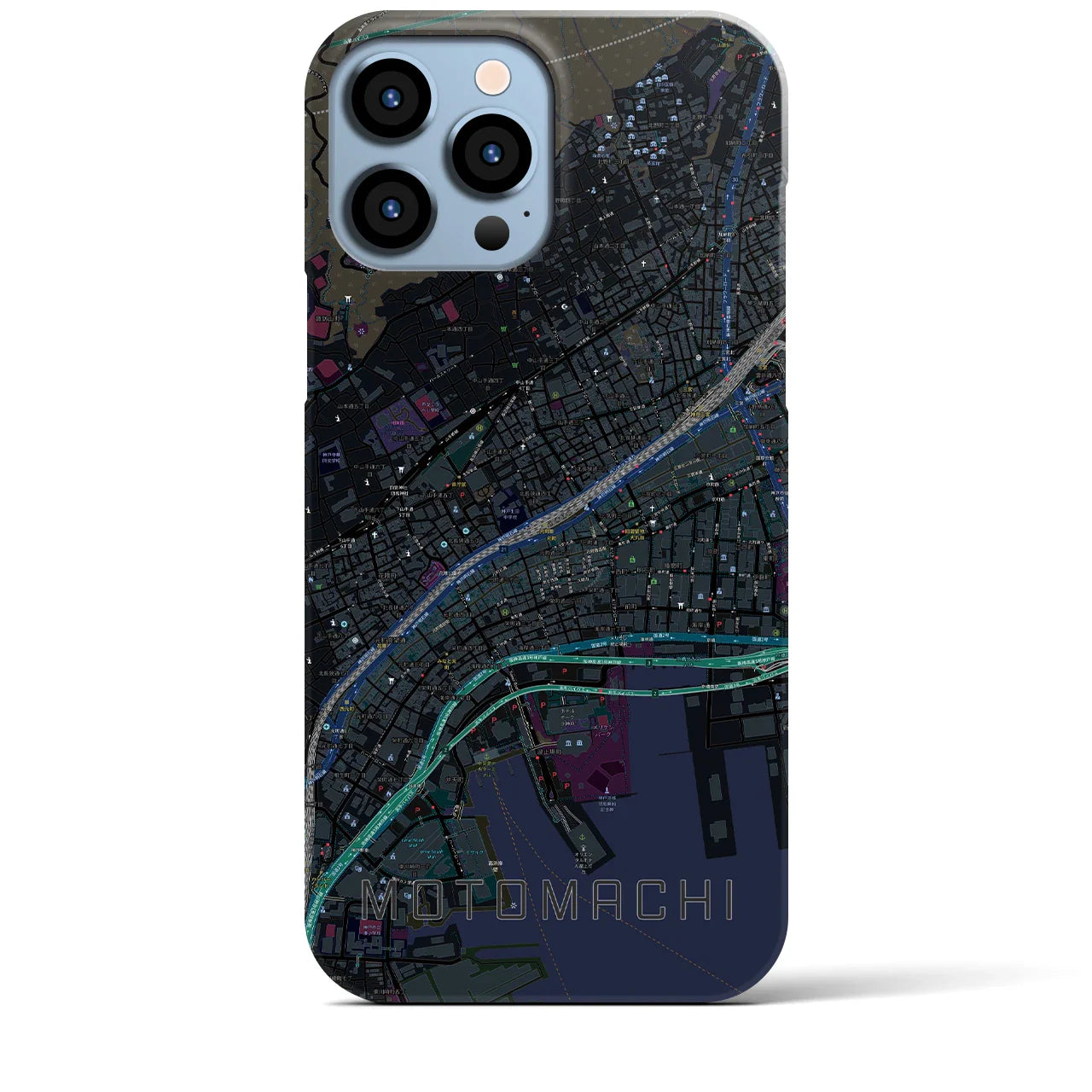 【元町(兵庫県)】地図柄iPhoneケース(バックカバータイプ)