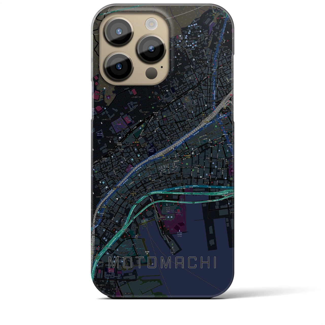 【元町(兵庫県)】地図柄iPhoneケース(バックカバータイプ)