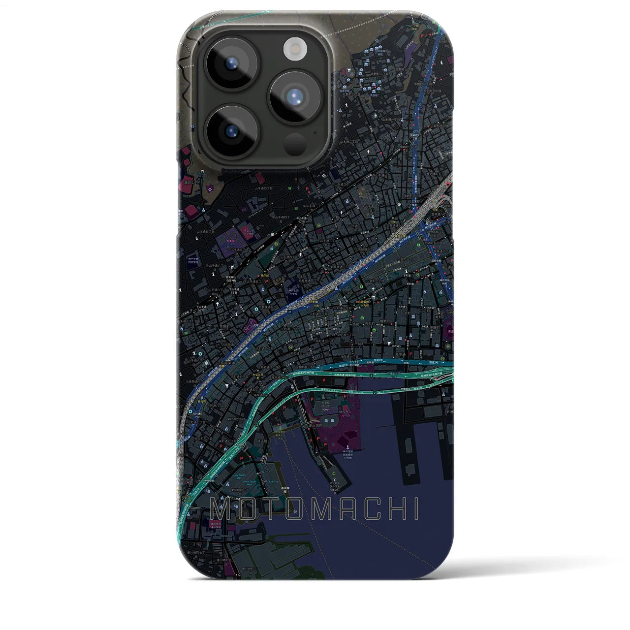 【元町(兵庫県)】地図柄iPhoneケース(バックカバータイプ)