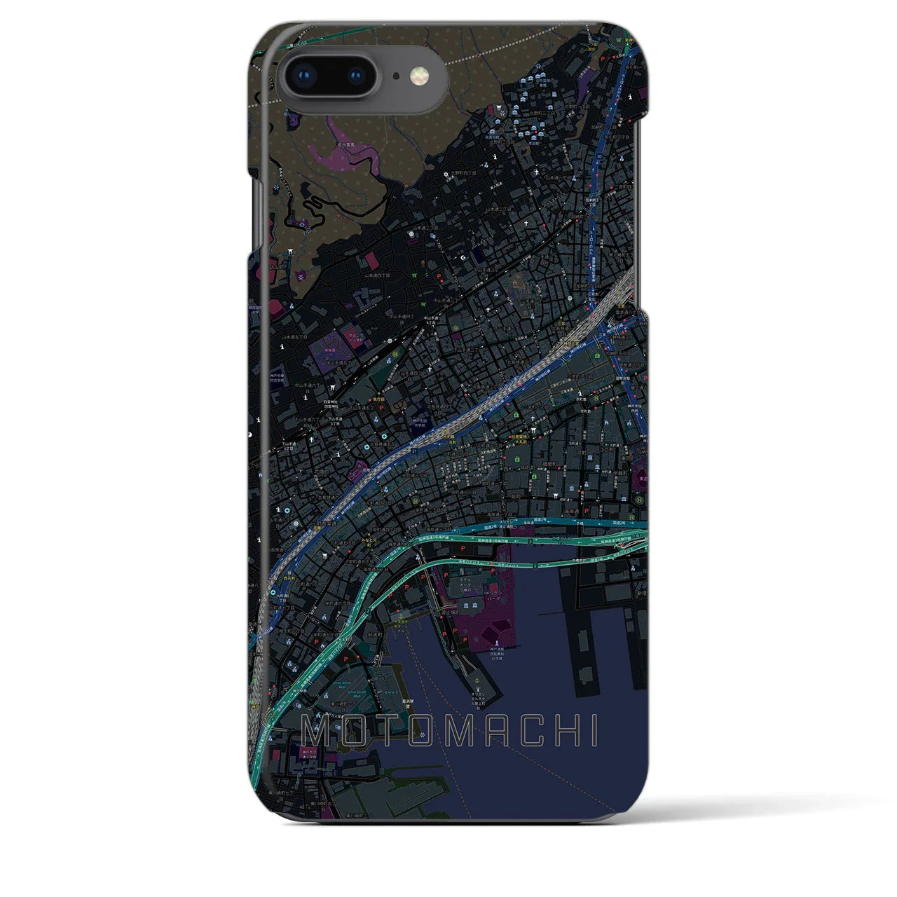 【元町(兵庫県)】地図柄iPhoneケース(バックカバータイプ)