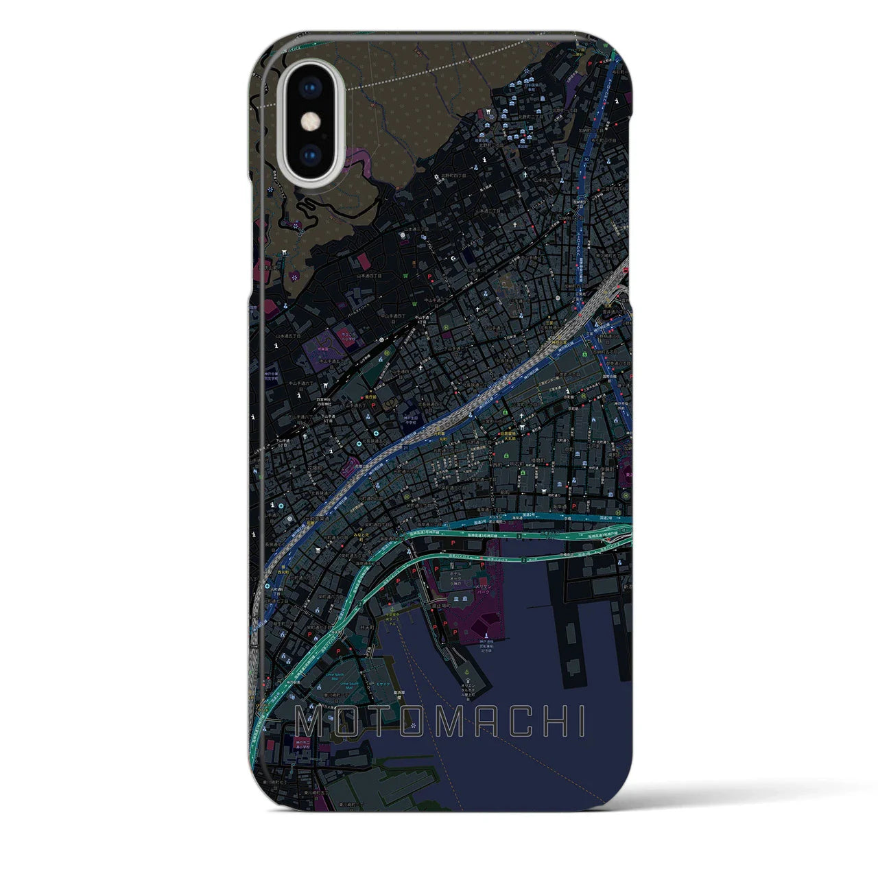 【元町(兵庫県)】地図柄iPhoneケース(バックカバータイプ)