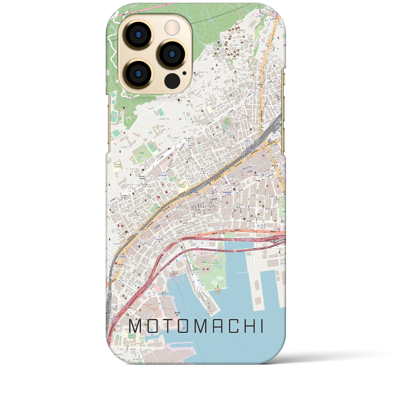 【元町(兵庫県)】地図柄iPhoneケース(バックカバータイプ)