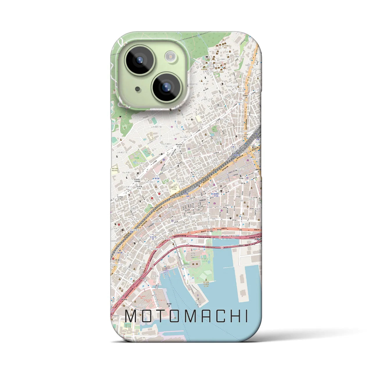【元町(兵庫県)】地図柄iPhoneケース(バックカバータイプ)