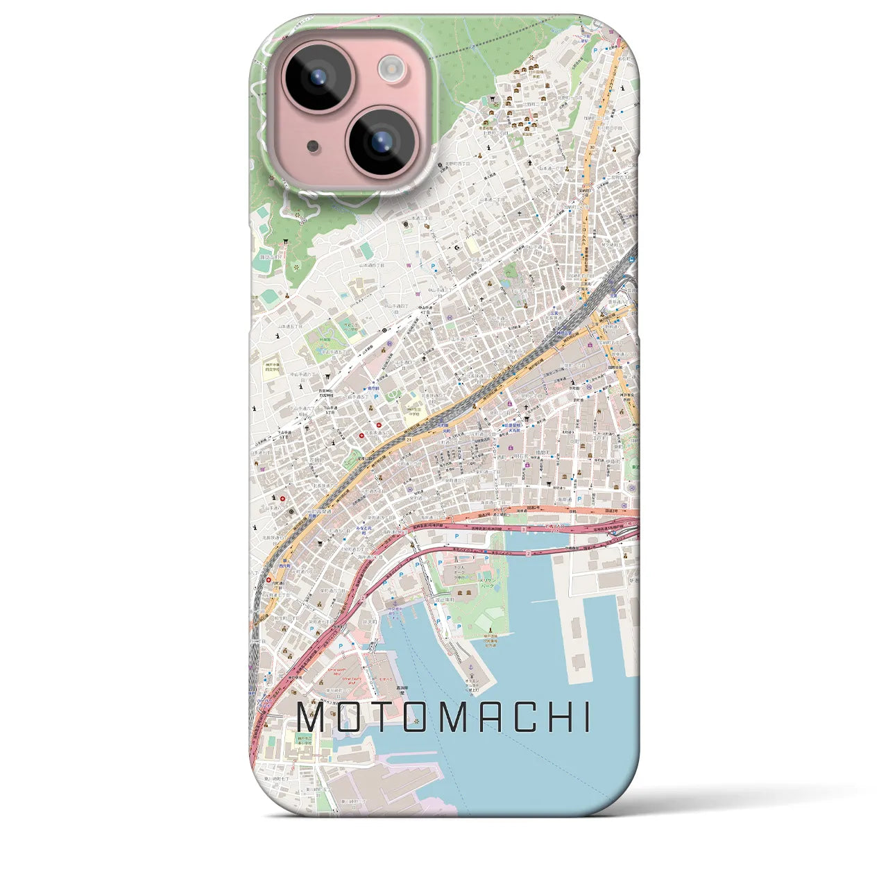 【元町(兵庫県)】地図柄iPhoneケース(バックカバータイプ)