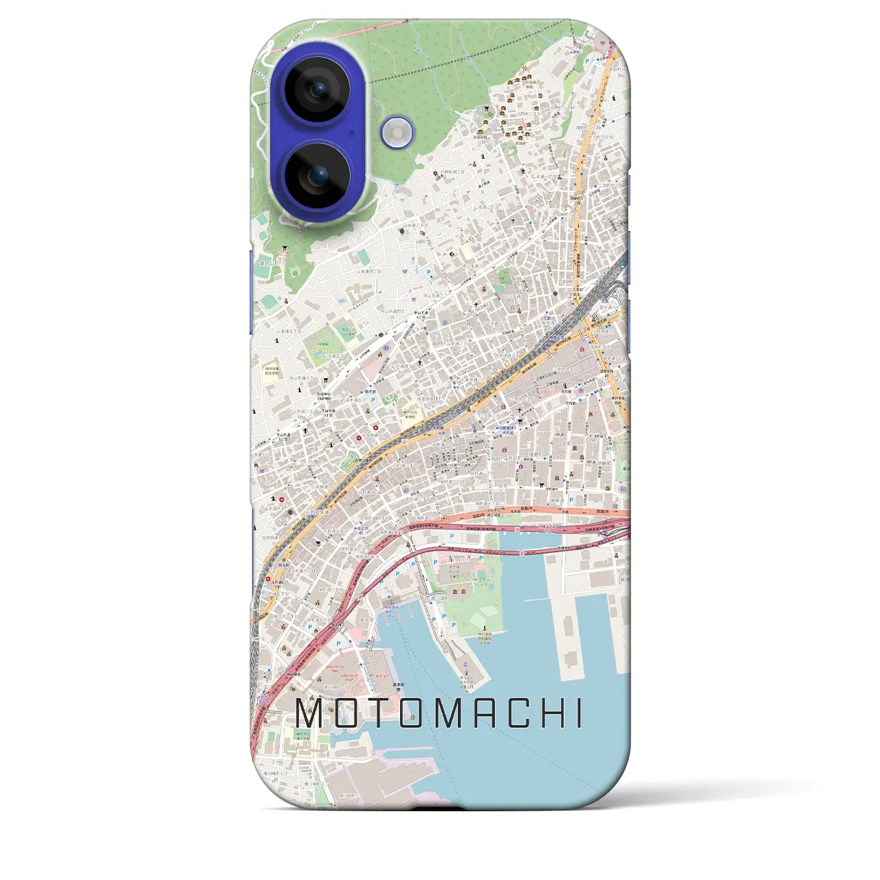 【元町(兵庫県)】地図柄iPhoneケース(バックカバータイプ)ナチュラル・iPhone 16 Pro Max 用