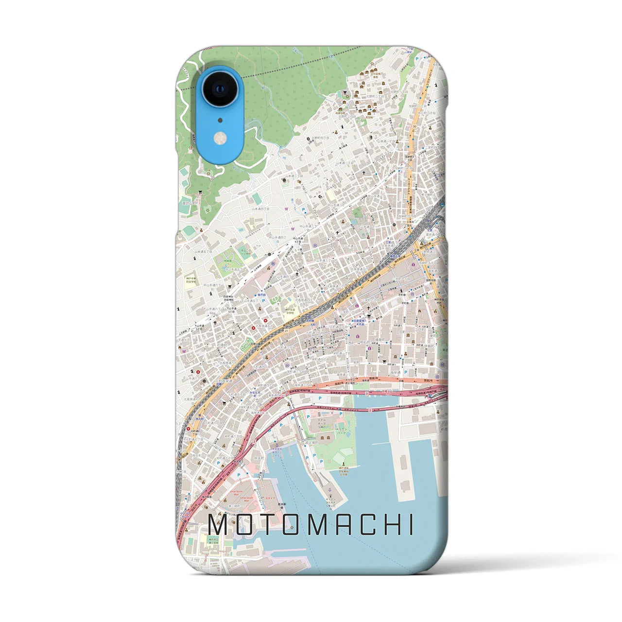【元町(兵庫県)】地図柄iPhoneケース(バックカバータイプ)