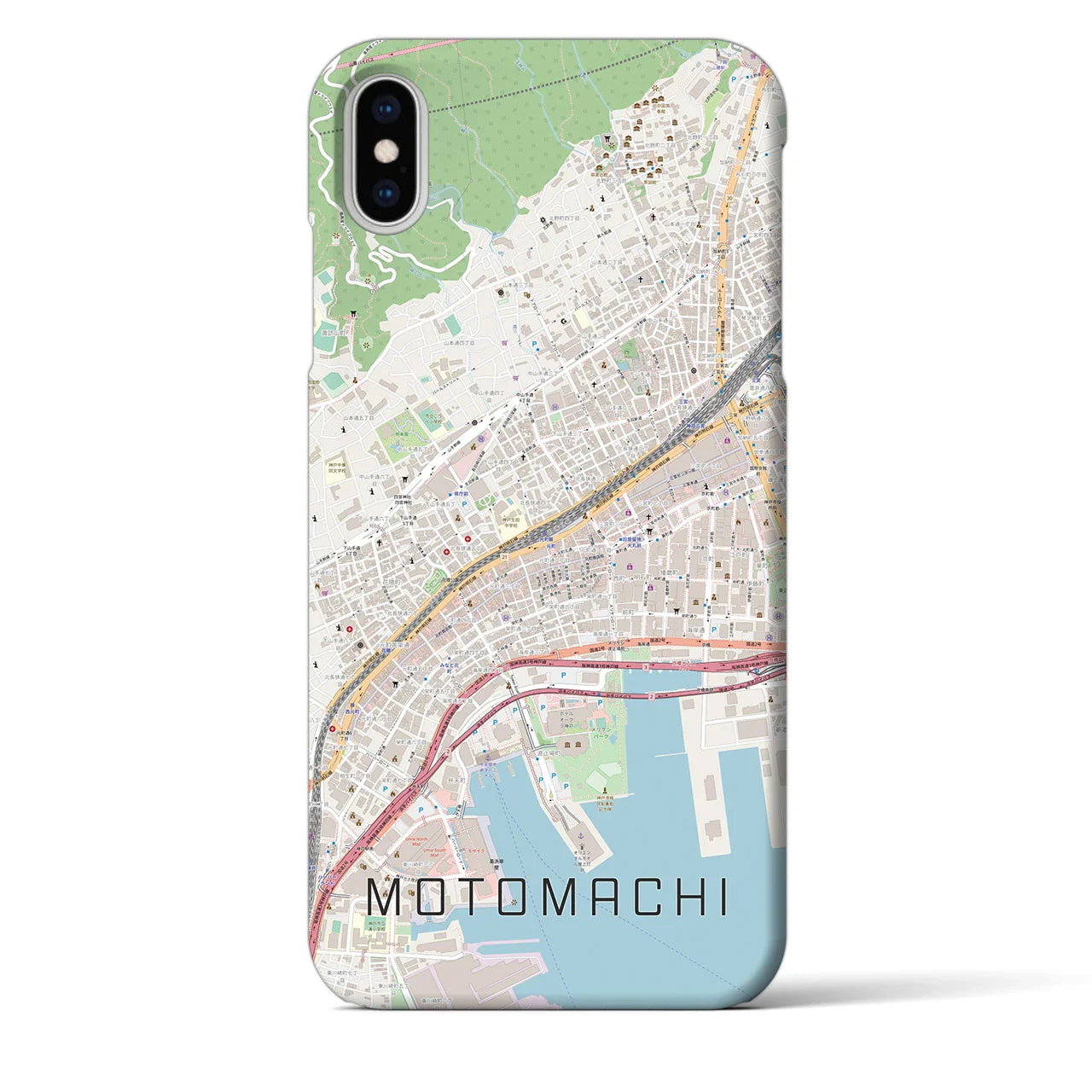 【元町(兵庫県)】地図柄iPhoneケース(バックカバータイプ)