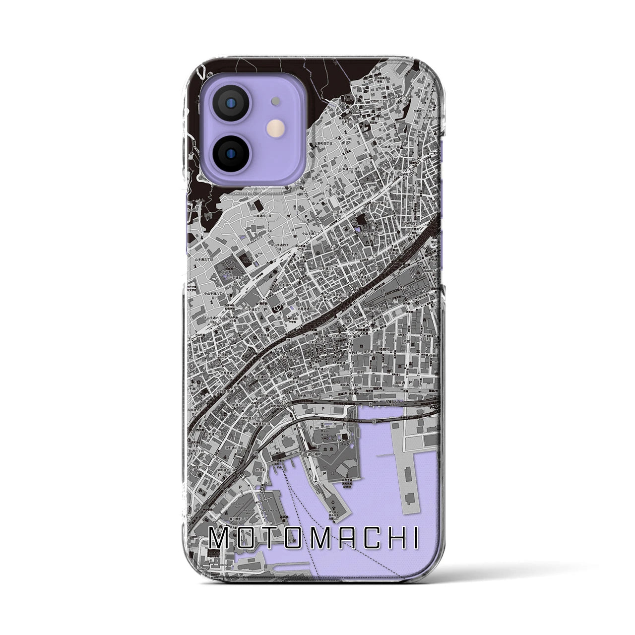 【元町(兵庫県)】地図柄iPhoneケース(クリアタイプ)