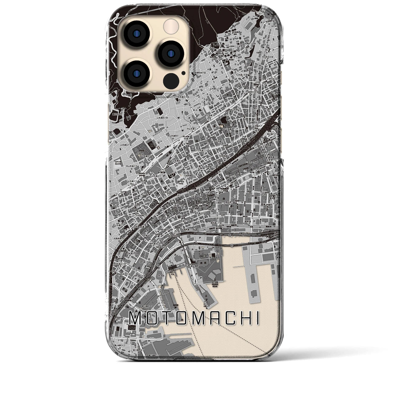 【元町(兵庫県)】地図柄iPhoneケース(クリアタイプ)