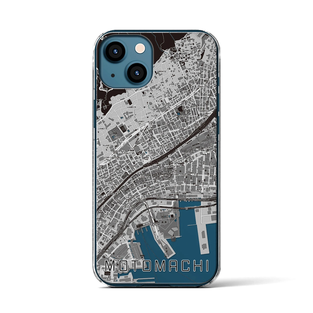 【元町(兵庫県)】地図柄iPhoneケース(クリアタイプ)