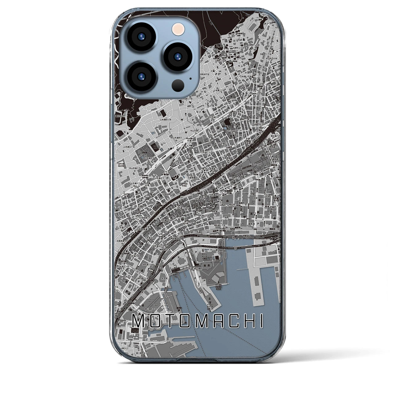 【元町(兵庫県)】地図柄iPhoneケース(クリアタイプ)