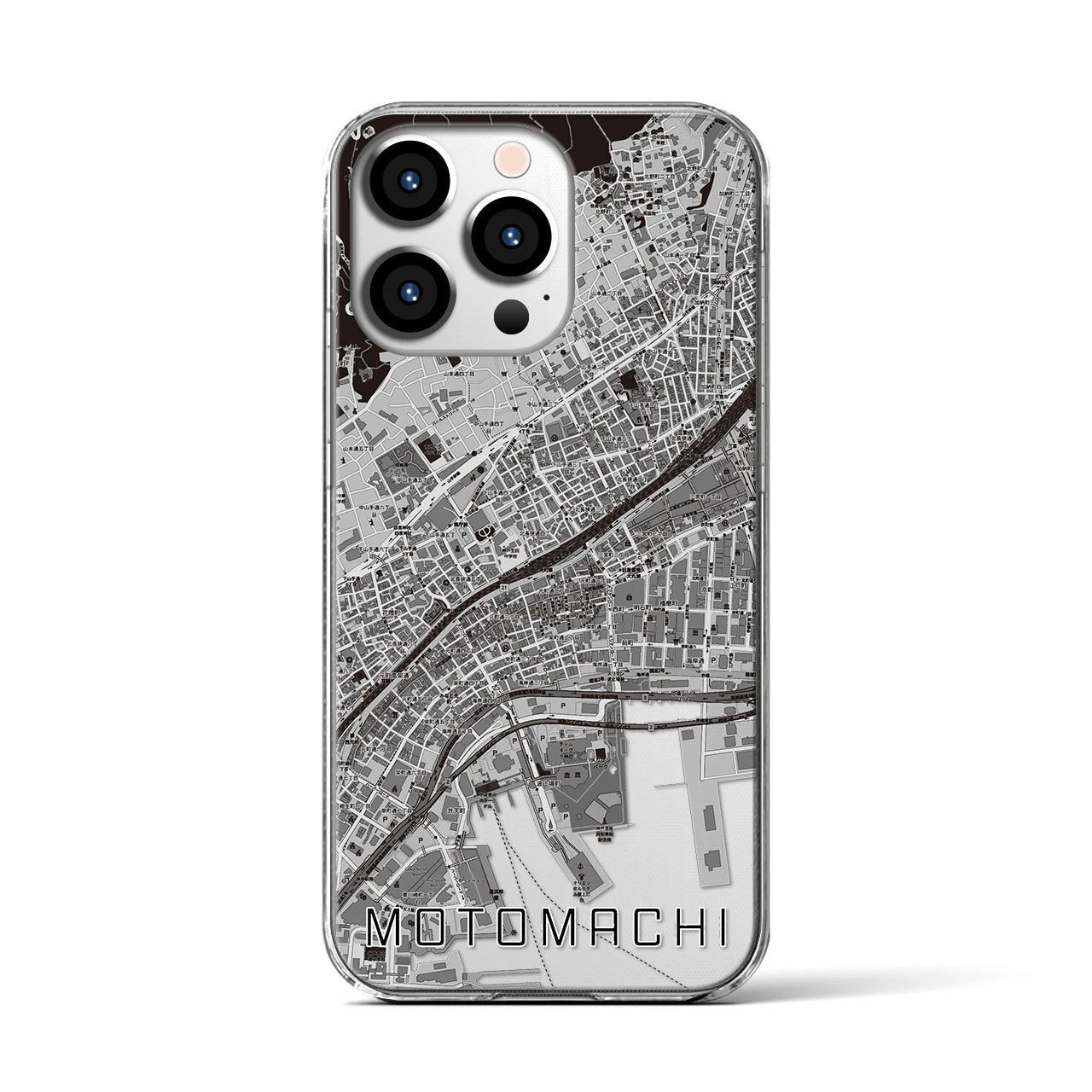 【元町(兵庫県)】地図柄iPhoneケース(クリアタイプ)