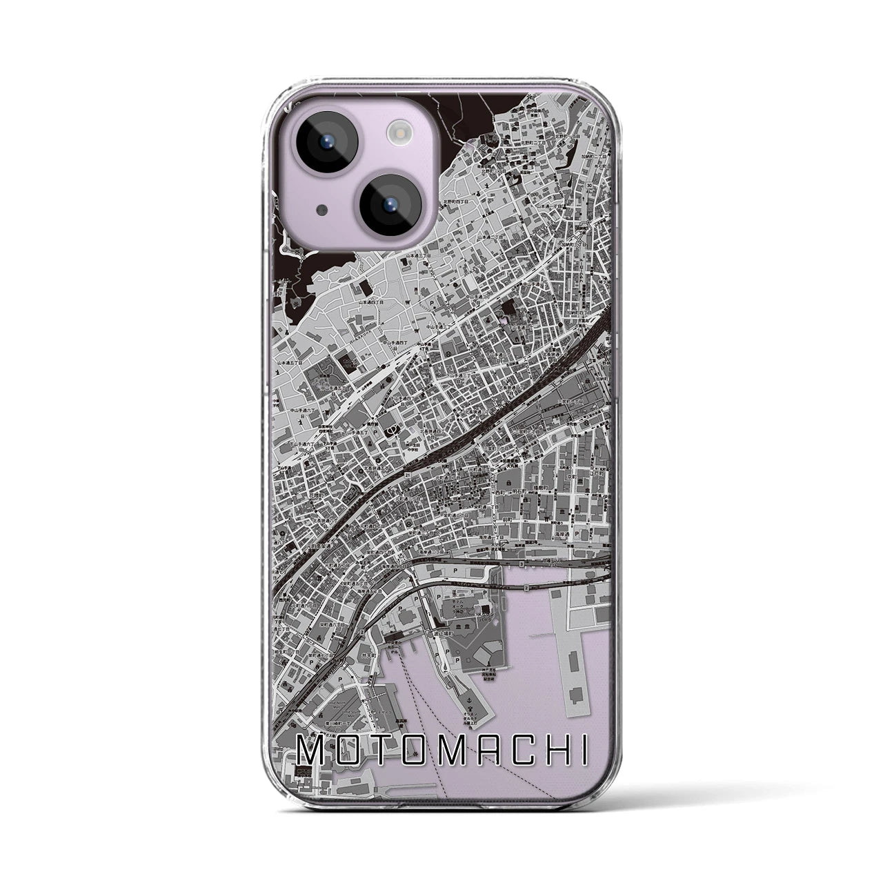 【元町(兵庫県)】地図柄iPhoneケース(クリアタイプ)