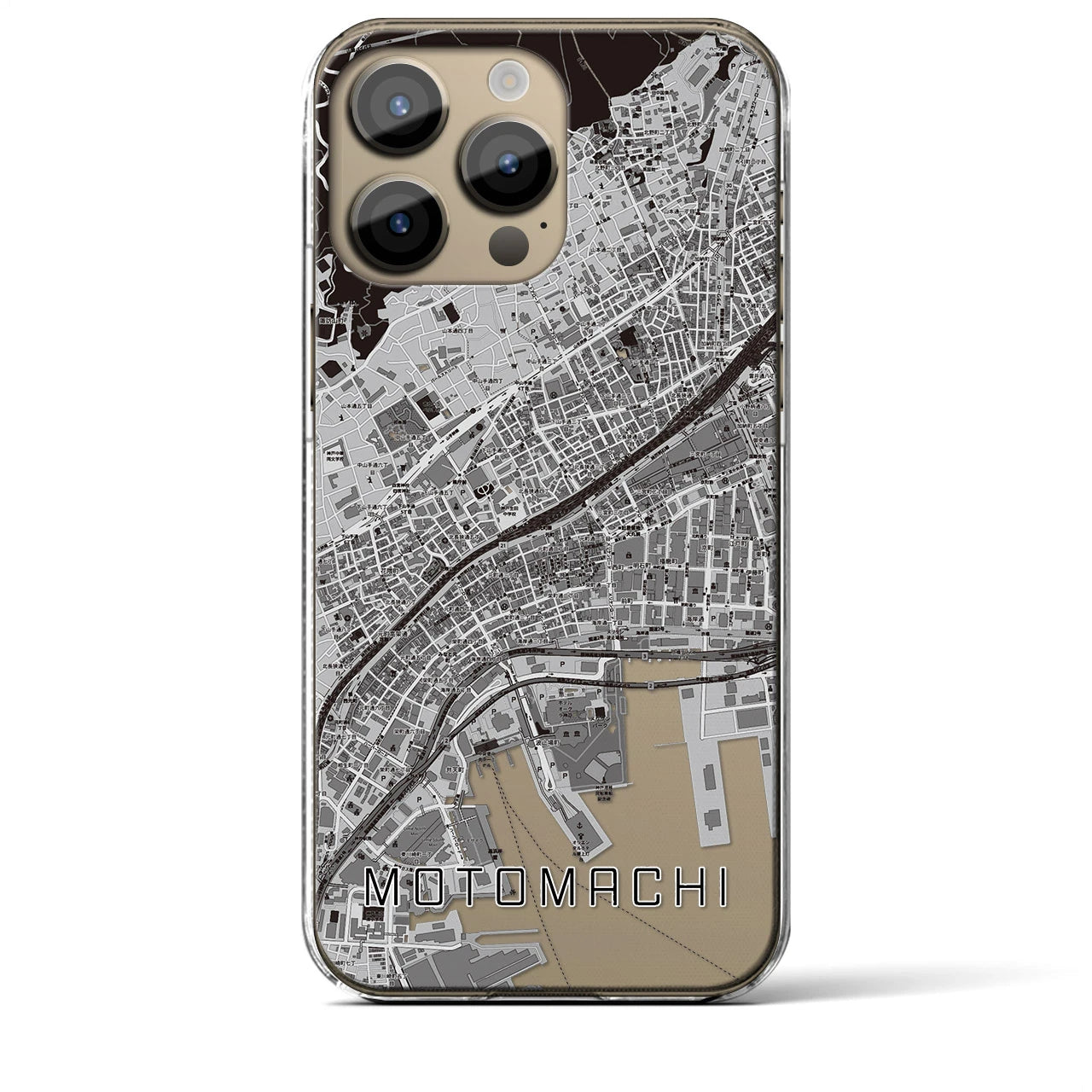 【元町(兵庫県)】地図柄iPhoneケース(クリアタイプ)