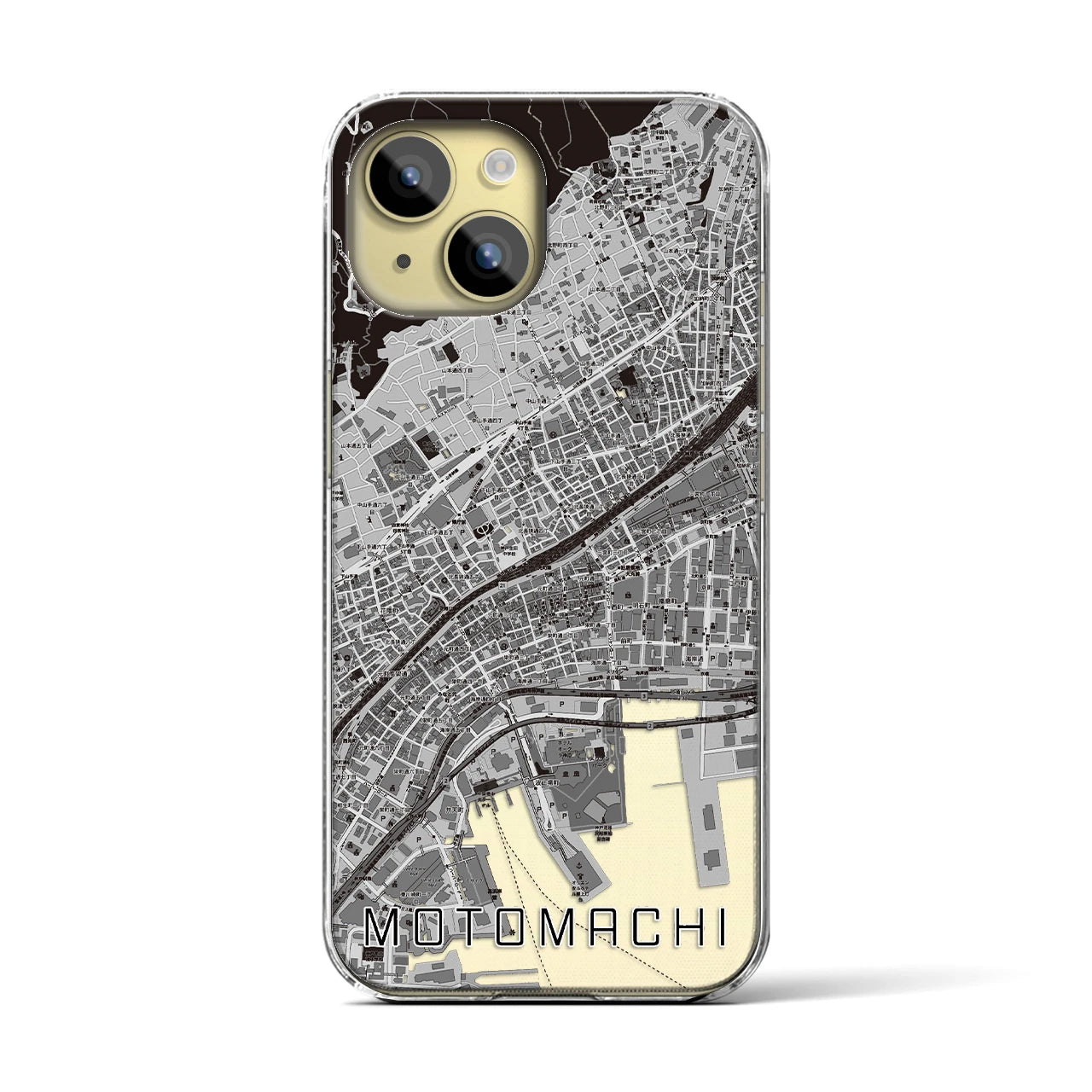 【元町(兵庫県)】地図柄iPhoneケース(クリアタイプ)