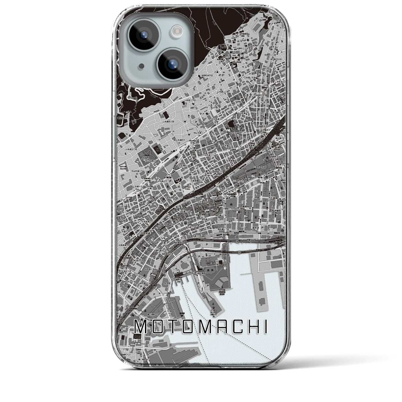 【元町(兵庫県)】地図柄iPhoneケース(クリアタイプ)