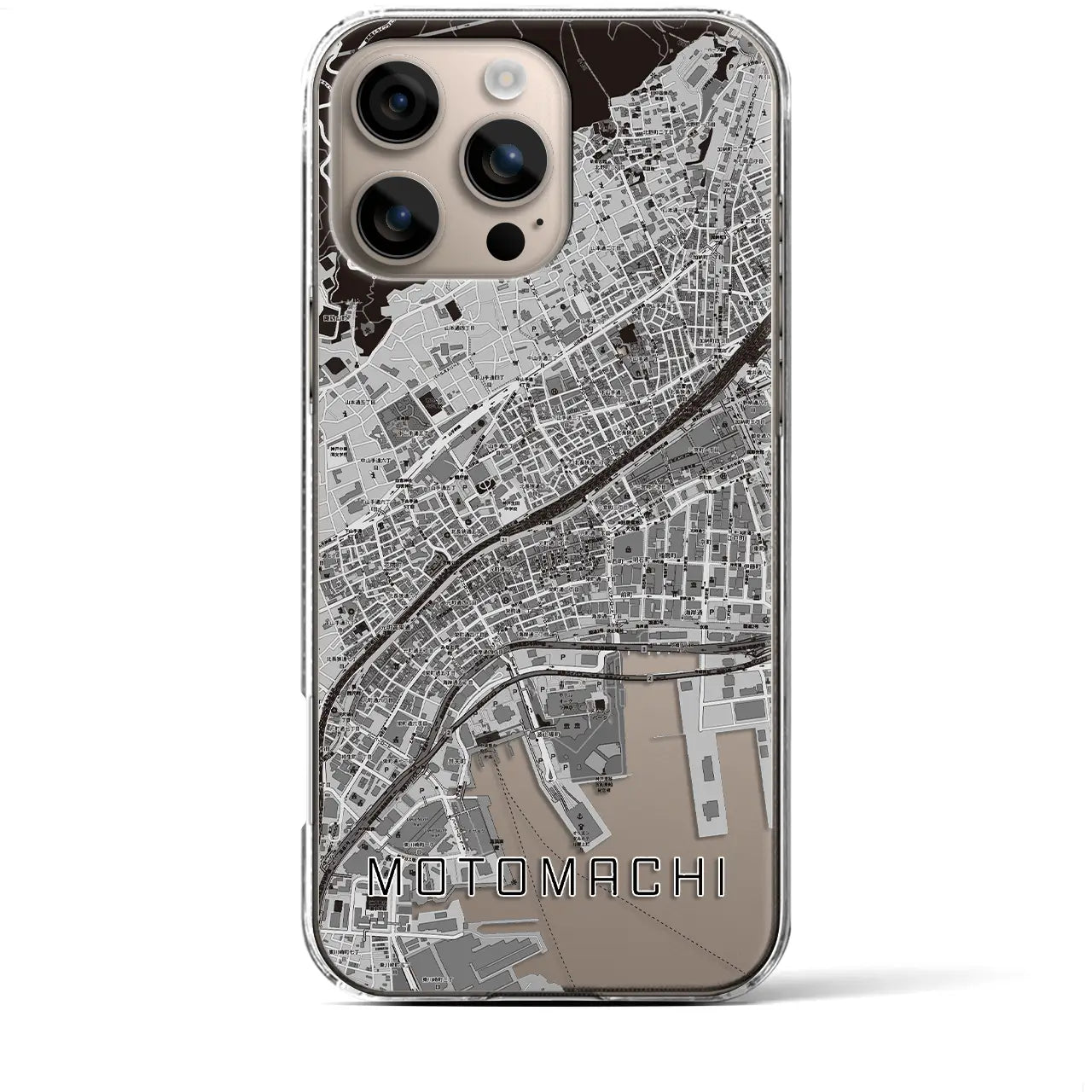 【元町(兵庫県)】地図柄iPhoneケース(クリアタイプ)