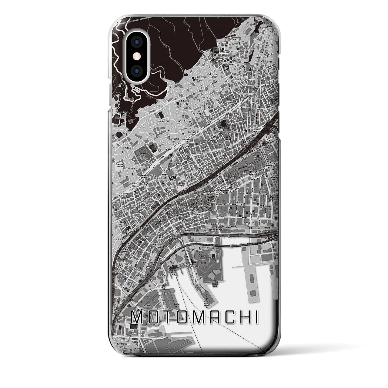 【元町(兵庫県)】地図柄iPhoneケース(クリアタイプ)