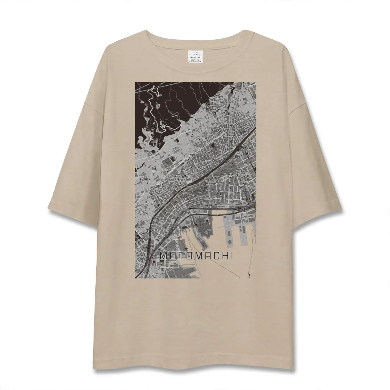 【元町(兵庫県)】地図柄ビッグシルエットTシャツ