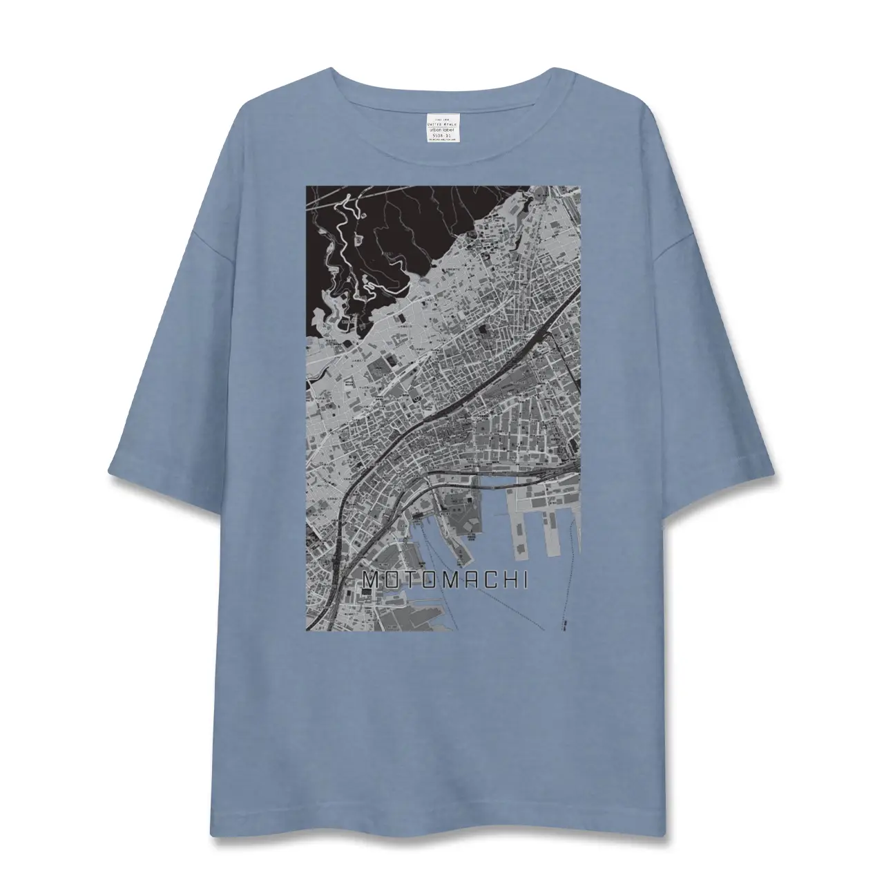 【元町(兵庫県)】地図柄ビッグシルエットTシャツ