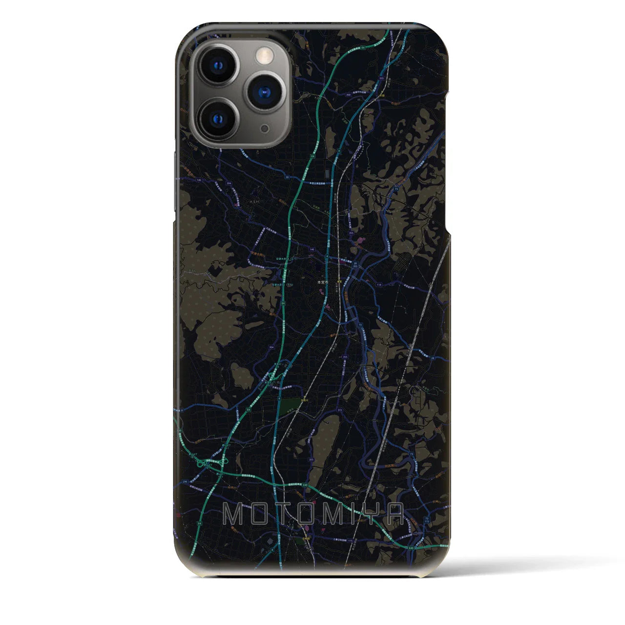 【本宮(福島県)】地図柄iPhoneケース(バックカバータイプ)