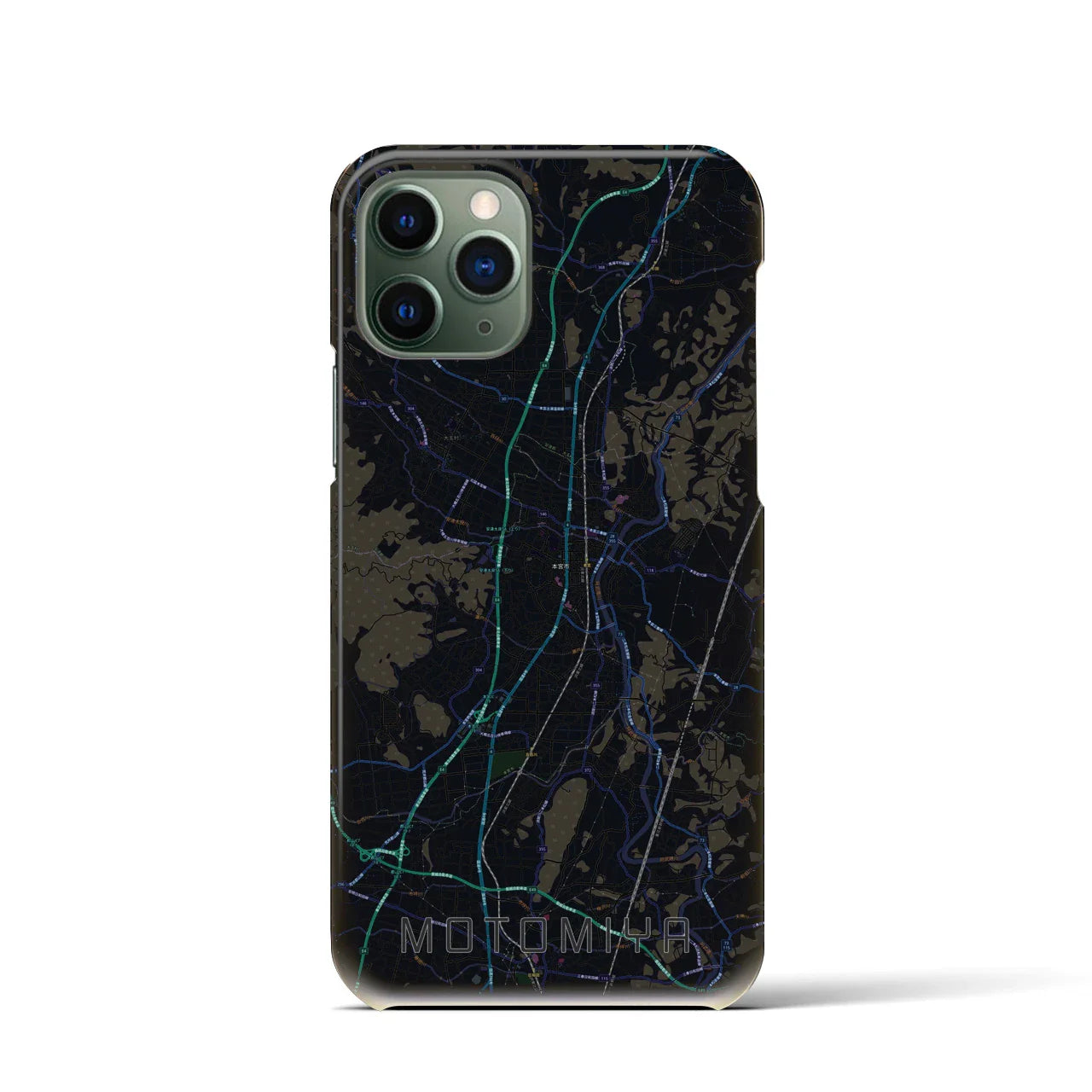 【本宮(福島県)】地図柄iPhoneケース(バックカバータイプ)