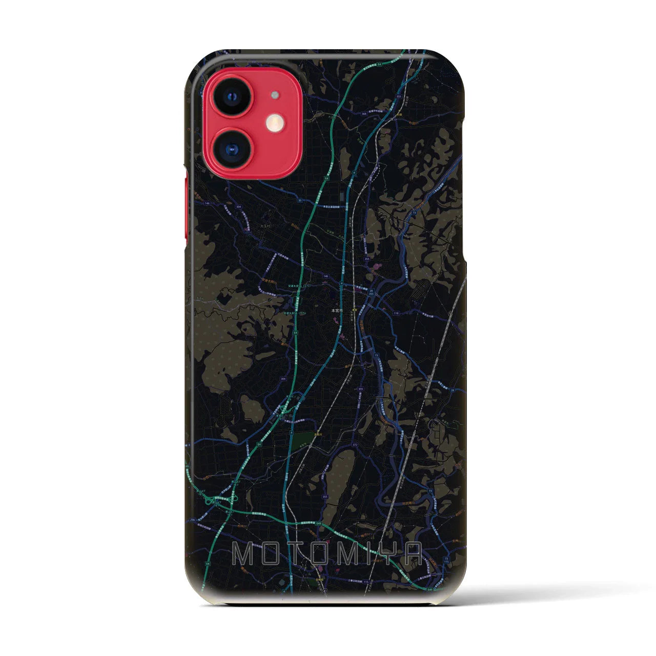 【本宮(福島県)】地図柄iPhoneケース(バックカバータイプ)