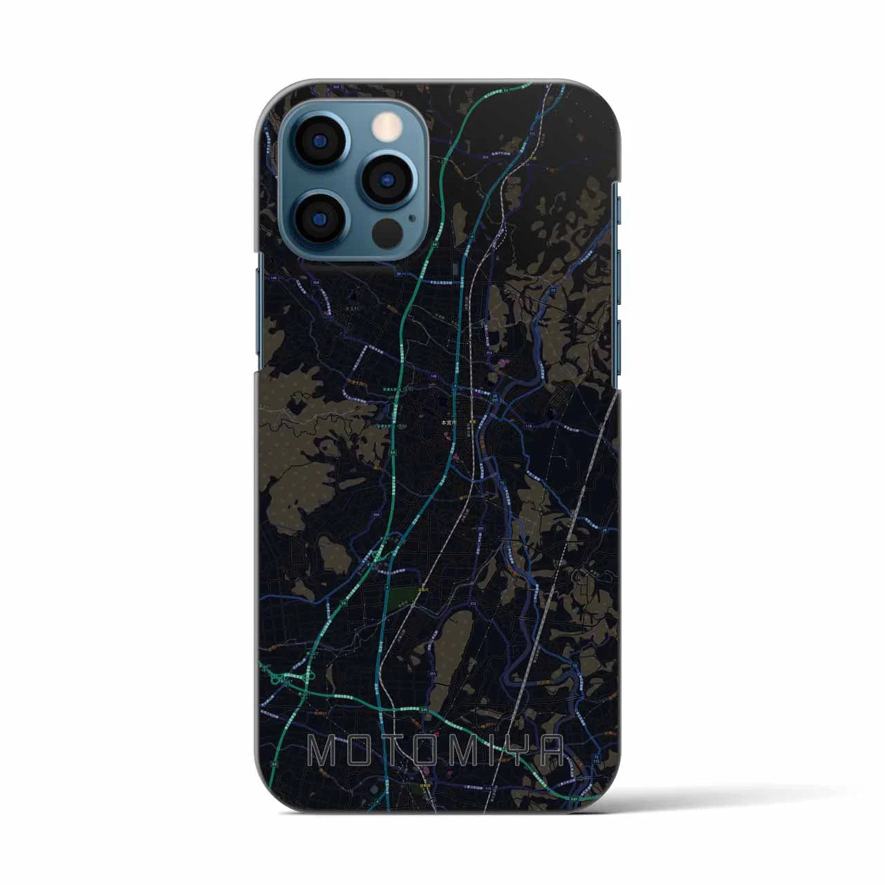 【本宮(福島県)】地図柄iPhoneケース(バックカバータイプ)