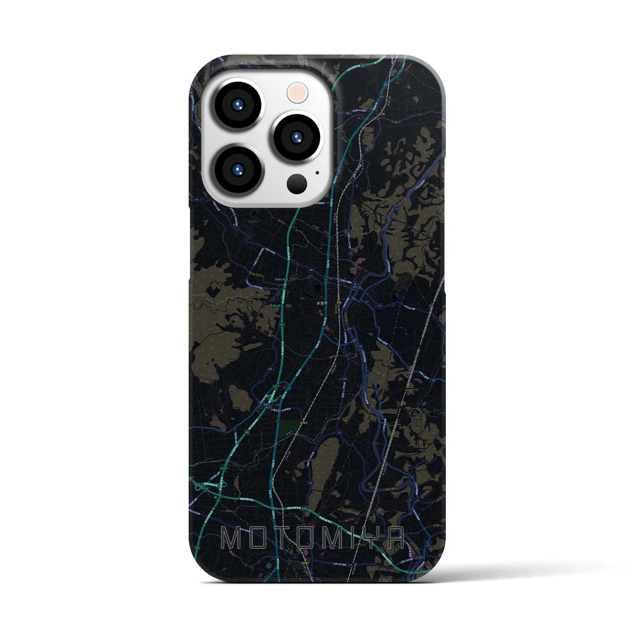 【本宮(福島県)】地図柄iPhoneケース(バックカバータイプ)