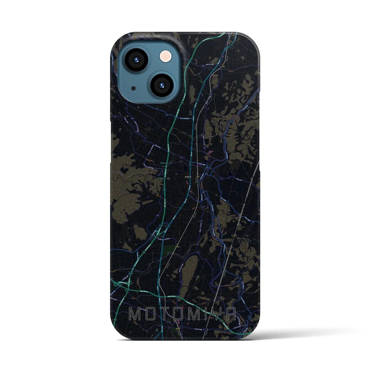 【本宮(福島県)】地図柄iPhoneケース(バックカバータイプ)
