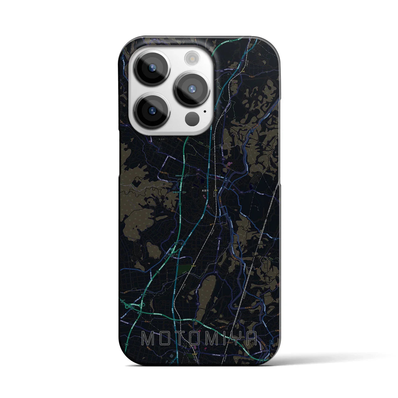 【本宮(福島県)】地図柄iPhoneケース(バックカバータイプ)