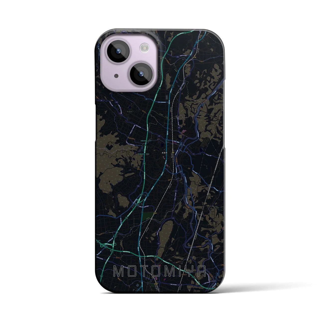 【本宮(福島県)】地図柄iPhoneケース(バックカバータイプ)