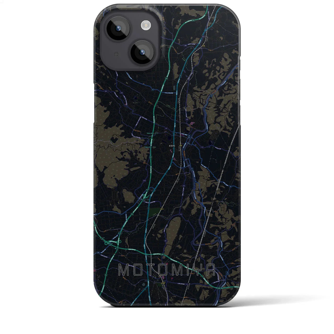 【本宮(福島県)】地図柄iPhoneケース(バックカバータイプ)