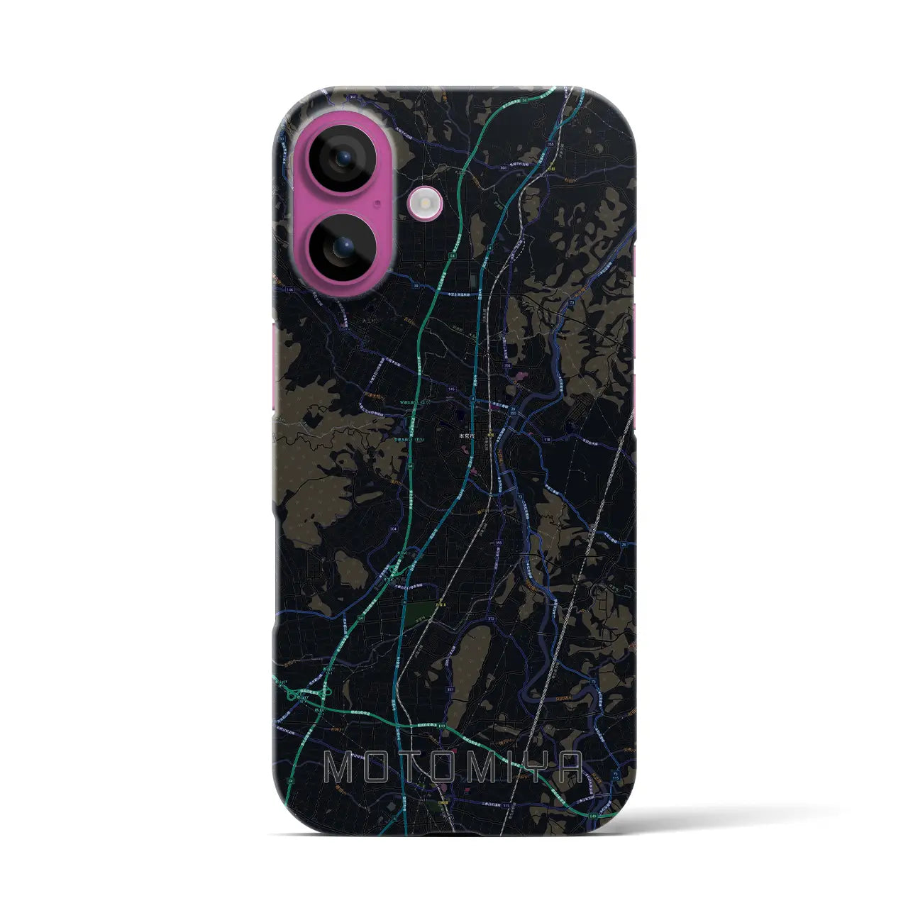 【本宮(福島県)】地図柄iPhoneケース(バックカバータイプ)
