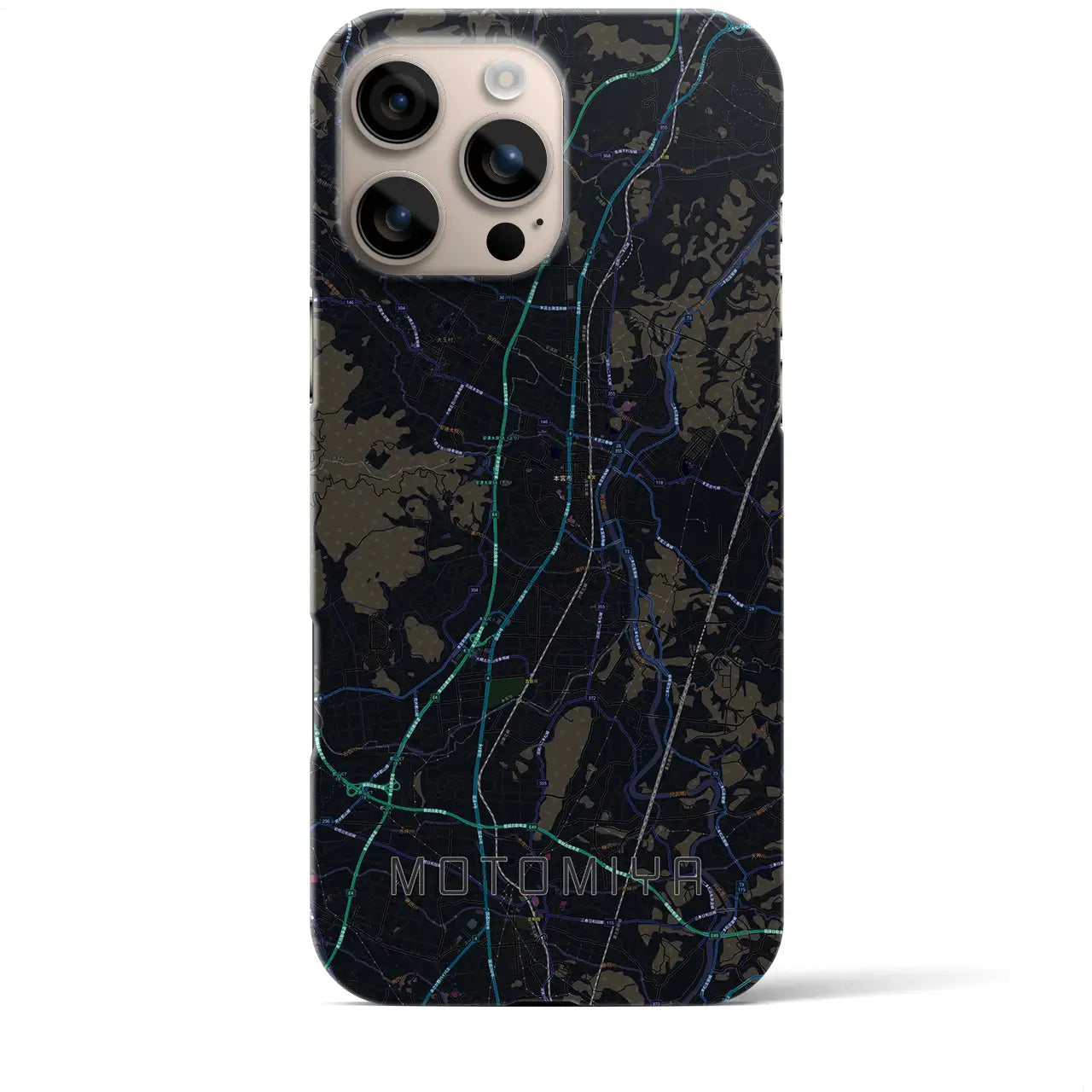 【本宮(福島県)】地図柄iPhoneケース(バックカバータイプ)