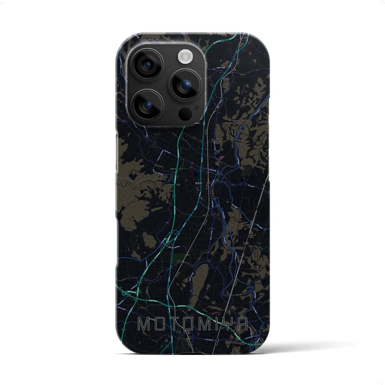 【本宮(福島県)】地図柄iPhoneケース(バックカバータイプ)