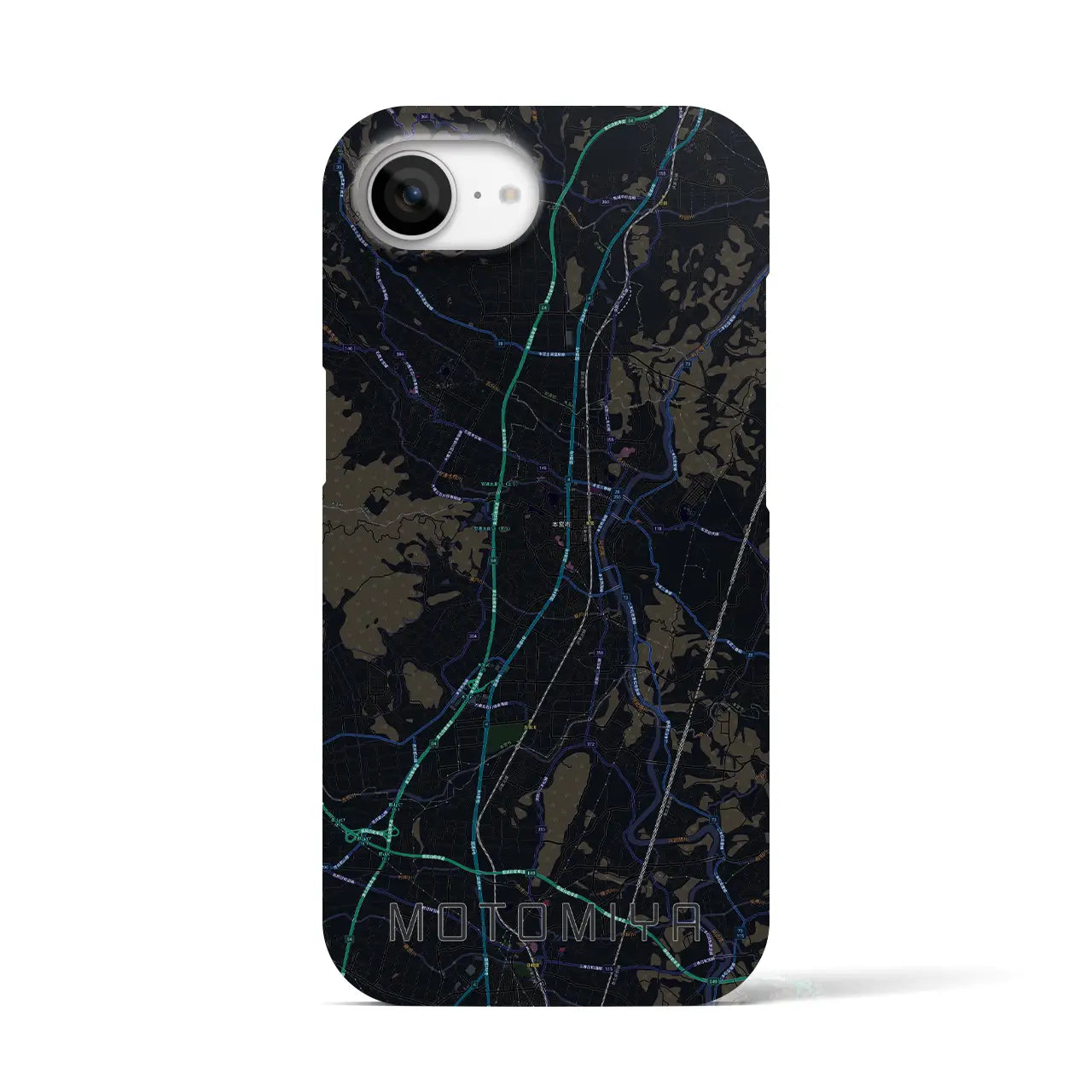 【本宮(福島県)】地図柄iPhoneケース(バックカバータイプ)