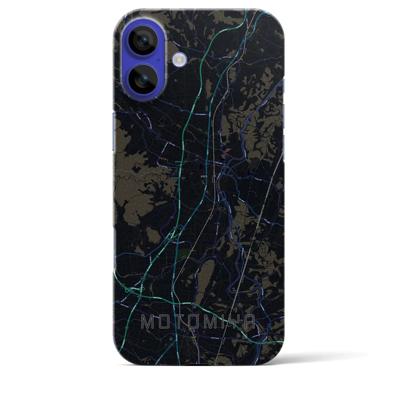 【本宮(福島県)】地図柄iPhoneケース(バックカバータイプ)