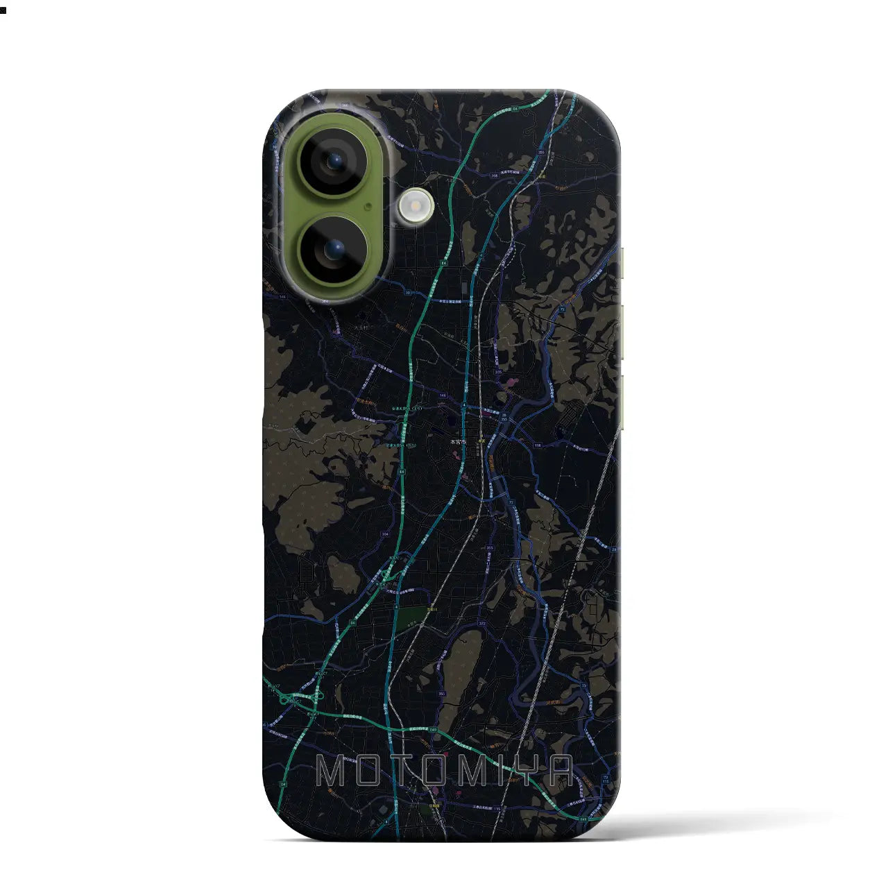 【本宮(福島県)】地図柄iPhoneケース(バックカバータイプ)