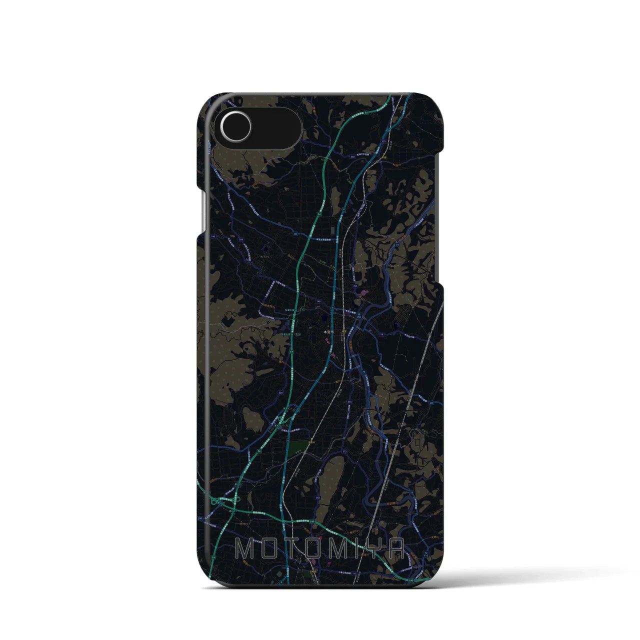 【本宮(福島県)】地図柄iPhoneケース(バックカバータイプ)